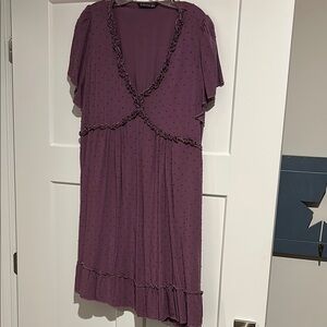 BloomChic Purple Asymmetrical Ruffled Babydoll Dress